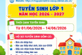 Thông báo tuyển sinh lớp 1 – Năm học 2026 – 2027